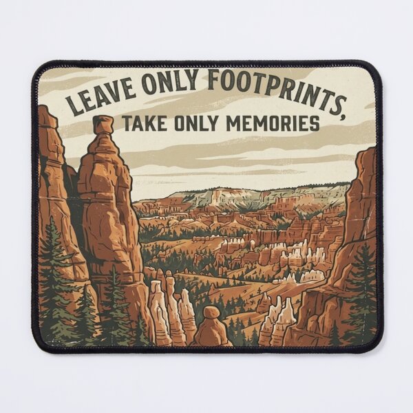 Item preview, Leave Only Footprints Bryce Canyon National Park — Take Only Memories Hoodoos Conservation Poster designed and sold by MālamaThreads.