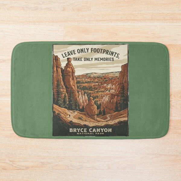 Item preview, Leave Only Footprints Bryce Canyon National Park — Take Only Memories Hoodoos Conservation Poster designed and sold by MālamaThreads.