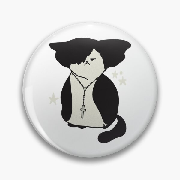 Item preview, Goth Cat Emo Kitten Cross Necklace Art designed and sold by Olliekotart.
