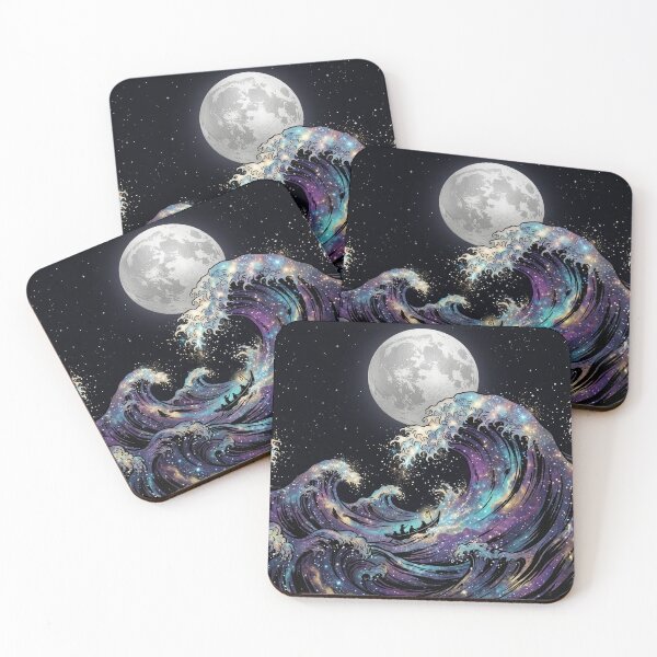 Item preview, Great Cosmic Wave Japanese Aesthetic Space Nebula Art designed and sold by Leafs With Luna.