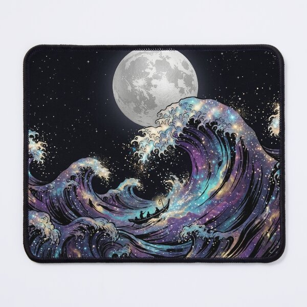 Item preview, Great Cosmic Wave Japanese Aesthetic Space Nebula Art designed and sold by Leafs With Luna.