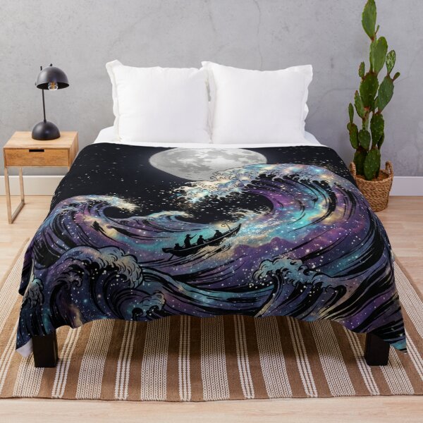 Item preview, Great Cosmic Wave Japanese Aesthetic Space Nebula Art designed and sold by Leafs With Luna.