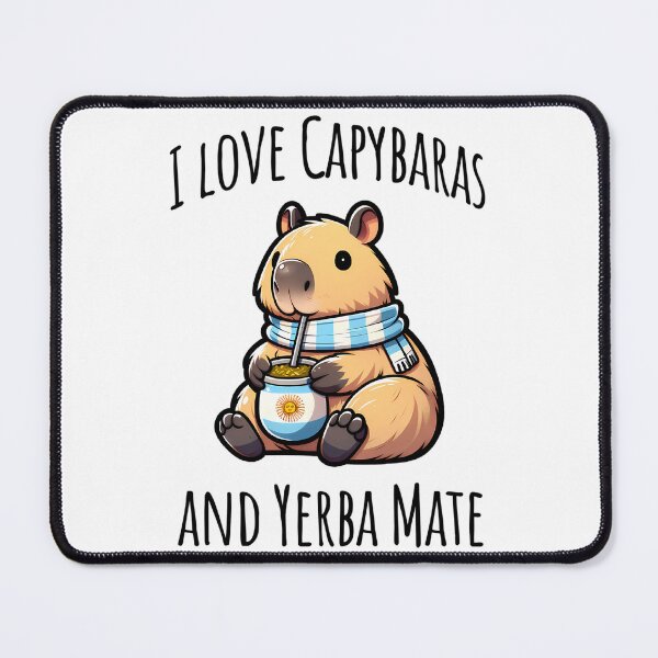 Item preview, I Love Capybaras And Yerba Mate Cute Capybara Drinking Argentinian Tea designed and sold by iroingtonsey.
