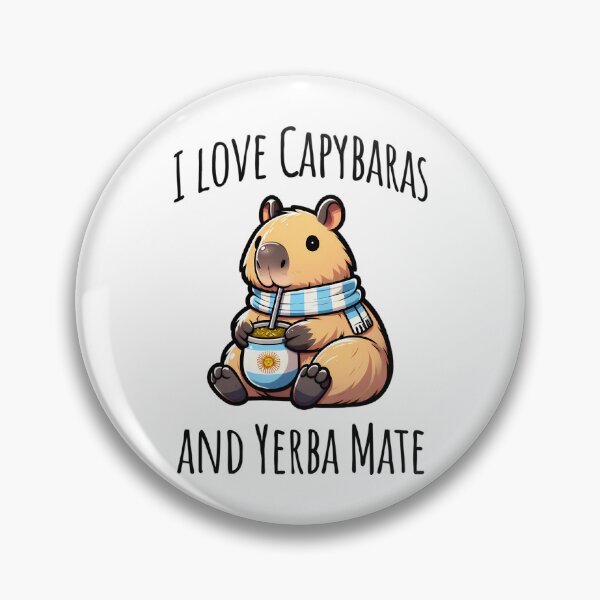 Item preview, I Love Capybaras And Yerba Mate Cute Capybara Drinking Argentinian Tea designed and sold by iroingtonsey.