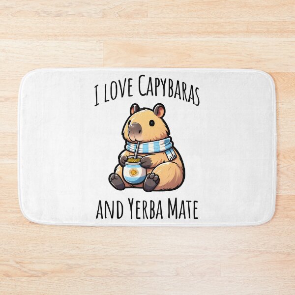 Item preview, I Love Capybaras And Yerba Mate Cute Capybara Drinking Argentinian Tea designed and sold by iroingtonsey.