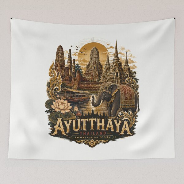 Item preview, World travel fly to Ayutthaya Thailand ancient capital of siam , brafdesign  designed and sold by Brafdesign.