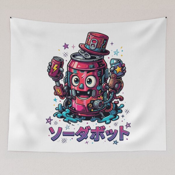 Item preview, Cute Soda Can Robot Drinking Energy Drink designed and sold by Ahmedsyde.