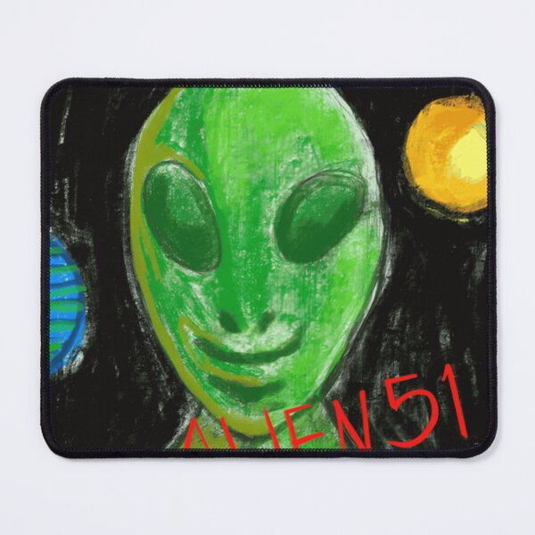 Item preview, Crayon Alien 51 Space Portrait designed and sold by CosmicVulture.