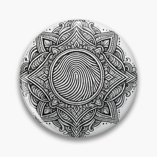 Item preview, Fingerprint Mandala Line Art True Crime designed and sold by 30bhart.
