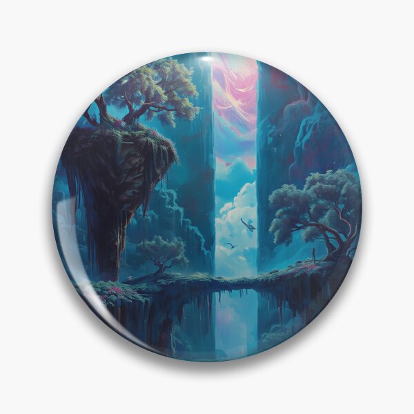 Item preview, Oil Painting Floating Jungle Rift Alien Landscape designed and sold by Luminous Wilds.