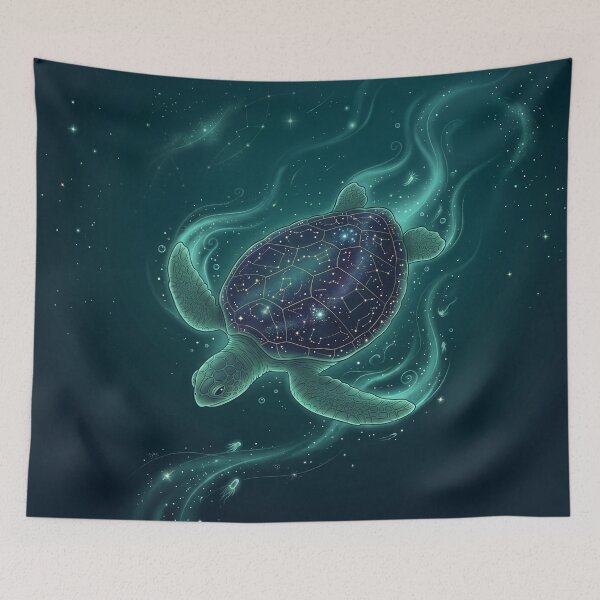 Item preview, Celestial Sea Turtle Constellation Ocean Galaxy designed and sold by Leafs With Luna.