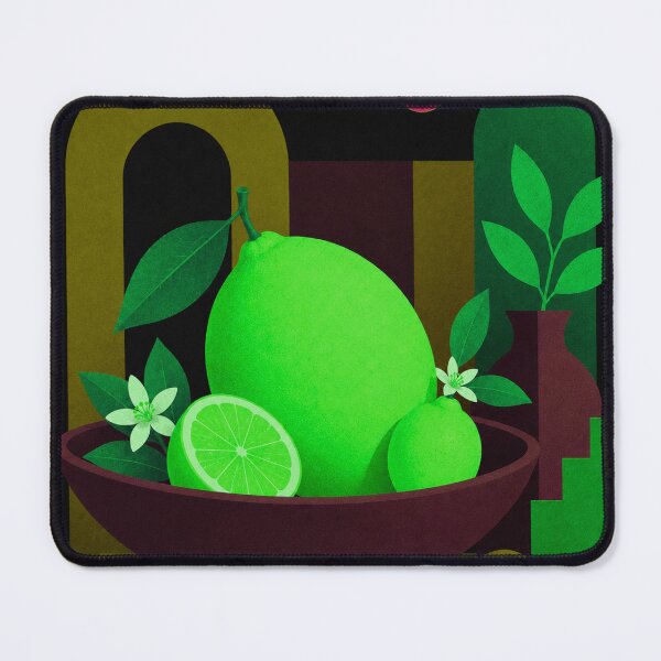 Item preview, Neon Lime Still Life | Mid-Century Modern Citrus Art designed and sold by joycrysstudio.