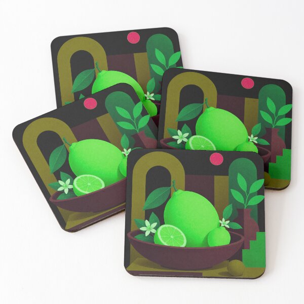 Item preview, Neon Lime Still Life | Mid-Century Modern Citrus Art designed and sold by joycrysstudio.