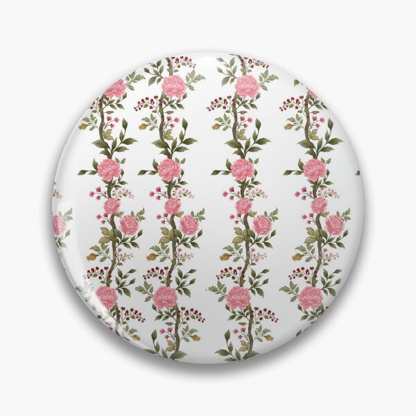 Item preview, Vintage Floral Stripe Pattern | Pink Peony Cottage Garden Botanical Design designed and sold by neenu-bhasin11.