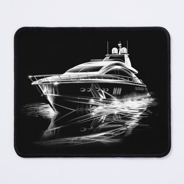 Item preview, Luxury Yacht on the Water in Black and White designed and sold by inkoutninja.