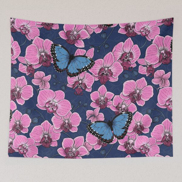 Item preview, Botanical Orchid Garden with Butterflies designed and sold by Katerina Mitkova Kirilova.