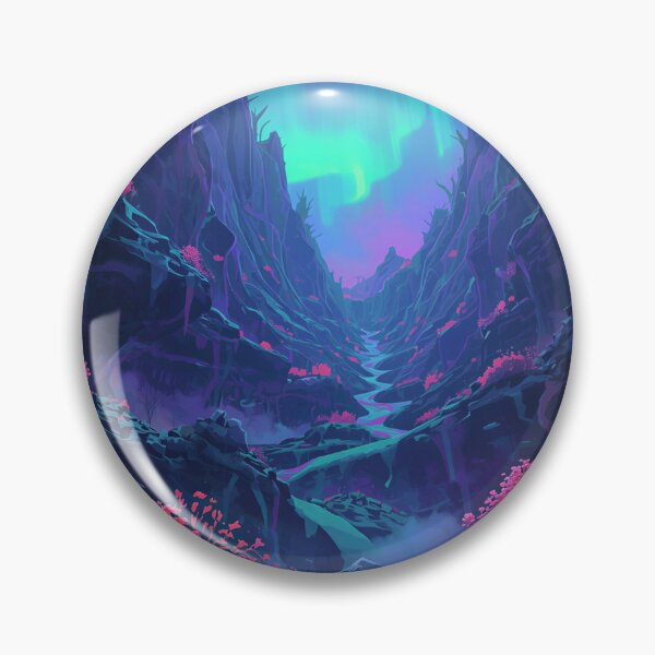 Item preview, Gouache Aurora Spine Reef Canyon Alien Landscape designed and sold by Luminous Wilds.