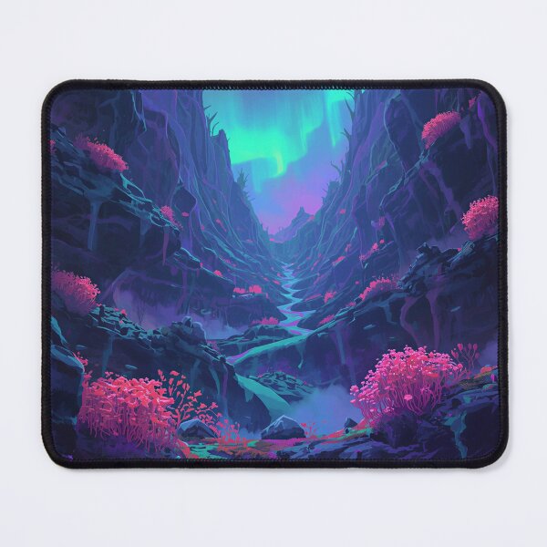 Item preview, Gouache Aurora Spine Reef Canyon Alien Landscape designed and sold by Luminous Wilds.