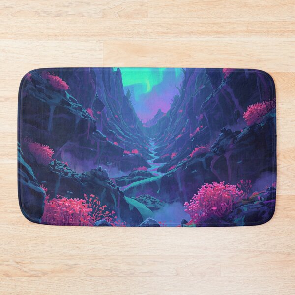 Item preview, Gouache Aurora Spine Reef Canyon Alien Landscape designed and sold by Luminous Wilds.