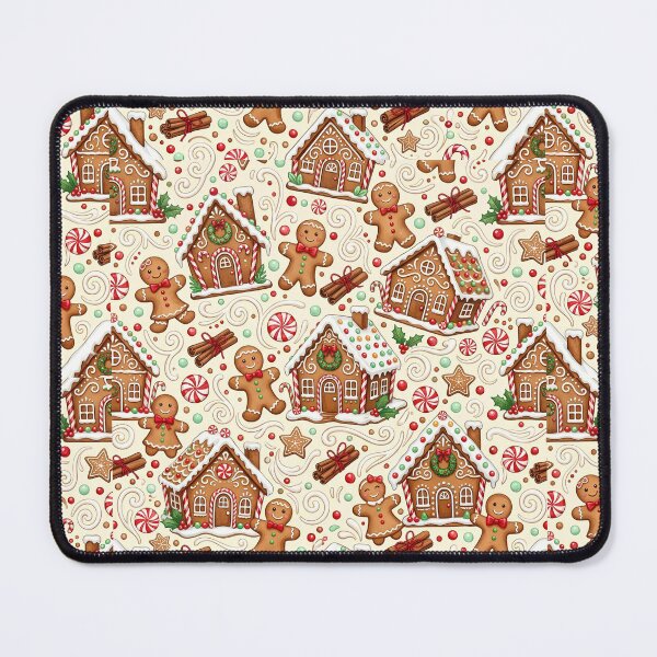 Item preview, Vintage Gingerbread Bakery Seamless Pattern Bold Vanilla Cream Holiday Wrapping Design designed and sold by yanejoy.