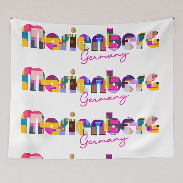 Item preview, Marienberg, Germany, Vibrant Abstract City Typography Art designed and sold by Wanderful-roads.