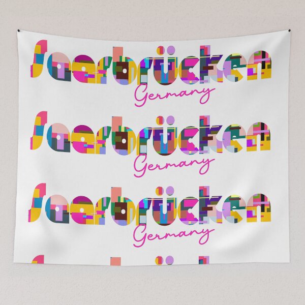 Item preview, Saarbrücken, Germany, Vibrant Abstract City Typography Art designed and sold by Wanderful-roads.