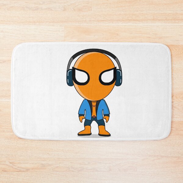 Item preview, Cute Orange Superhero DJ Mascot Sticker | Chibi Music Lover Cartoon Character designed and sold by amareshdas008.