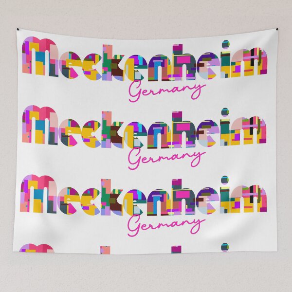Item preview, Meckenheim, Germany, Vibrant Abstract City Typography Art designed and sold by Wanderful-roads.