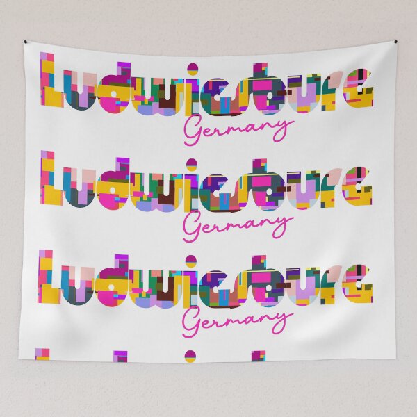 Item preview, Ludwigsburg, Germany, Vibrant Abstract City Typography Art designed and sold by Wanderful-roads.