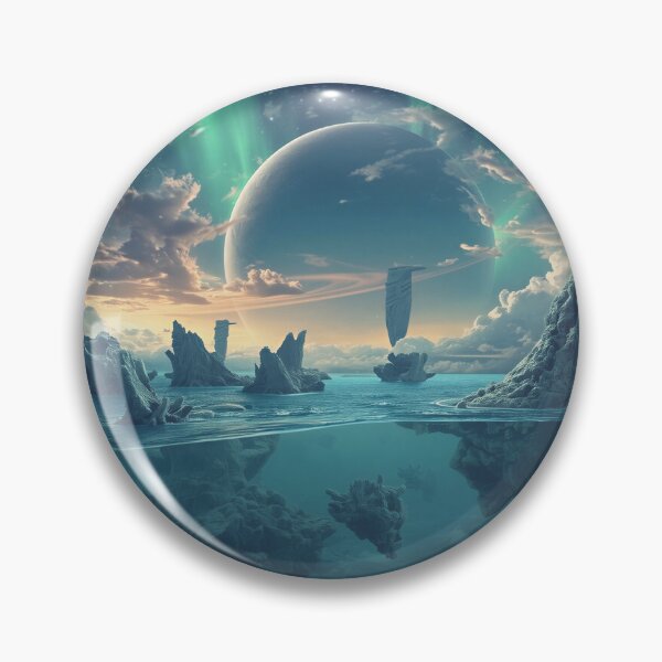 Item preview, Surreal Floating Coral Sky Alien Ocean Landscape designed and sold by Luminous Wilds.