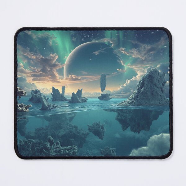 Item preview, Surreal Floating Coral Sky Alien Ocean Landscape designed and sold by Luminous Wilds.