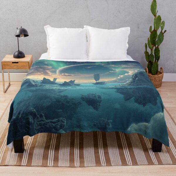 Item preview, Surreal Floating Coral Sky Alien Ocean Landscape designed and sold by Luminous Wilds.