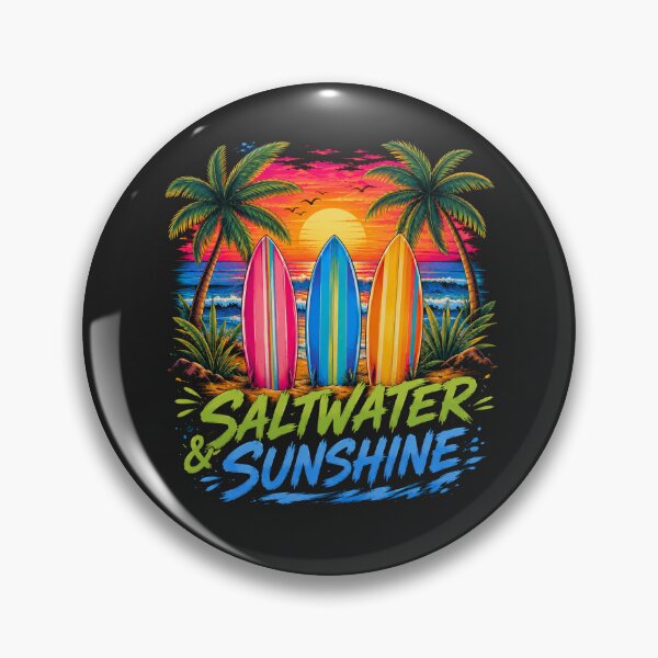 Item preview,  Saltwater & Sunshine Surfboards Tropical Sunset Beach T-Shirt designed and sold by Aimetoi.
