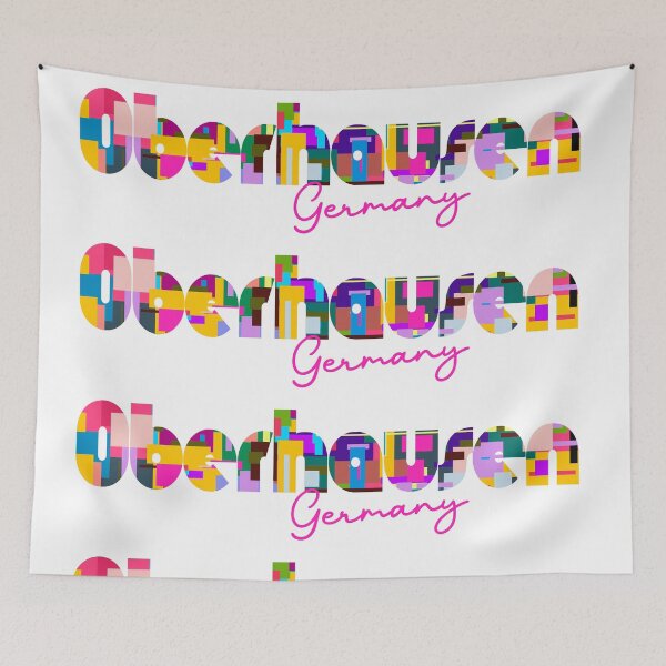 Item preview, Oberhausen, Germany, Vibrant Abstract City Typography Art designed and sold by Wanderful-roads.
