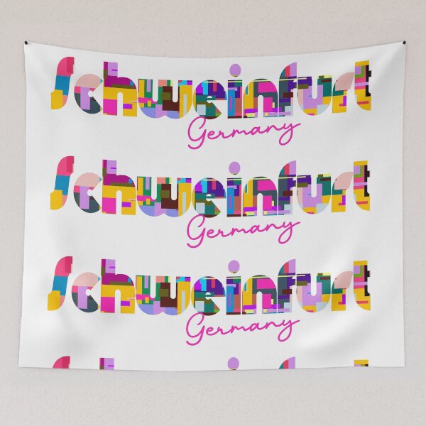 Item preview, Schweinfurt, Germany, Vibrant Abstract City Typography Art designed and sold by Wanderful-roads.