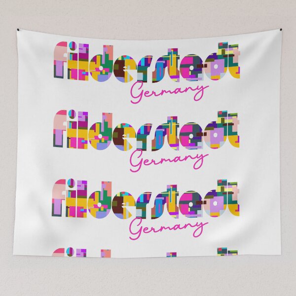 Item preview, Filderstadt, Germany, Vibrant Abstract City Typography Art designed and sold by Wanderful-roads.