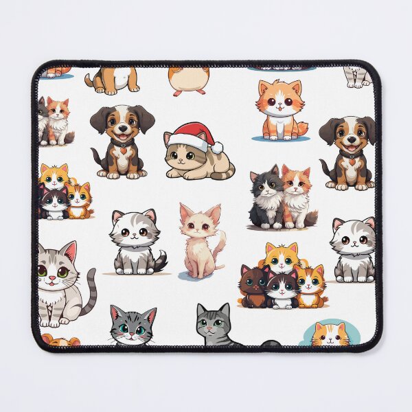 Item preview, Cute Kawaii Animal Sticker Pack - Chibi Cat Dog and Hamster Aesthetic Stickers designed and sold by pranshuvibes.