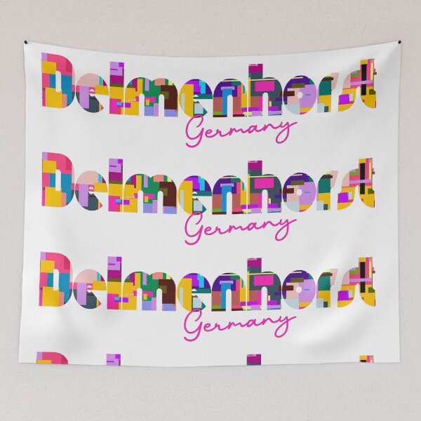 Item preview, Delmenhorst, Germany, Vibrant Abstract City Typography Art designed and sold by Wanderful-roads.