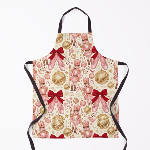 Item preview, Coquette Pink Nutcracker Seamless Pattern Bold Red Bow Holiday Wrapping Design designed and sold by yanejoy.