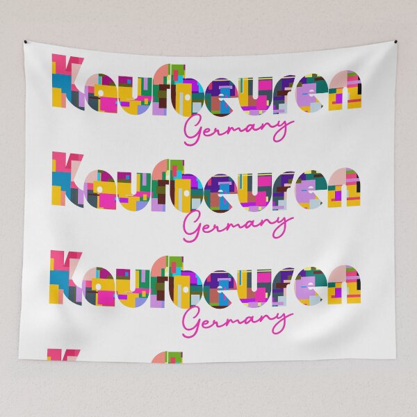 Item preview, Kaufbeuren, Germany, Vibrant Abstract City Typography Art designed and sold by Wanderful-roads.