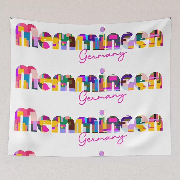 Item preview, Memmingen, Germany, Vibrant Abstract City Typography Art designed and sold by Wanderful-roads.