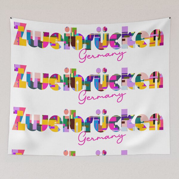 Item preview, Zweibrücken, Germany, Vibrant Abstract City Typography Art designed and sold by Wanderful-roads.
