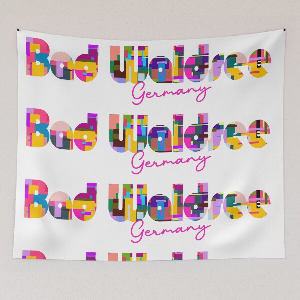Item preview, Bad Waldsee, Germany, Vibrant Abstract City Typography Art designed and sold by Wanderful-roads.