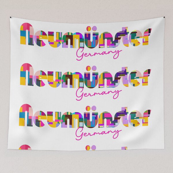 Item preview, Neumünster, Germany, Vibrant Abstract City Typography Art designed and sold by Wanderful-roads.