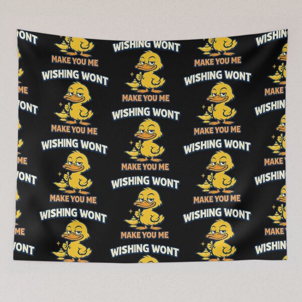 Item preview, Wishing Won't Make You Me Funny Duck Motivation Design designed and sold by TeeTimeTreasure.