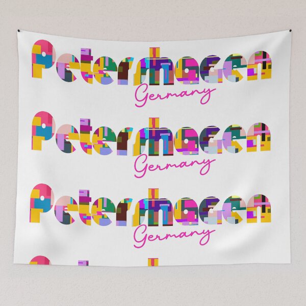 Item preview, Petershagen, Germany, Vibrant Abstract City Typography Art designed and sold by Wanderful-roads.