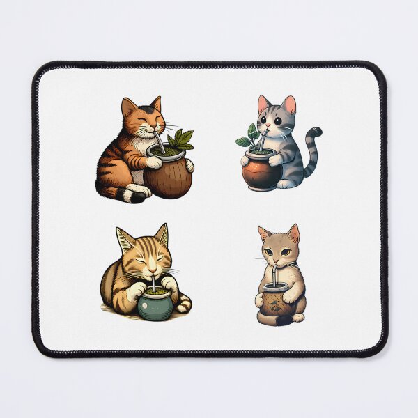 Item preview, Yerba Mate Cats Sheet designed and sold by iroingtonsey.