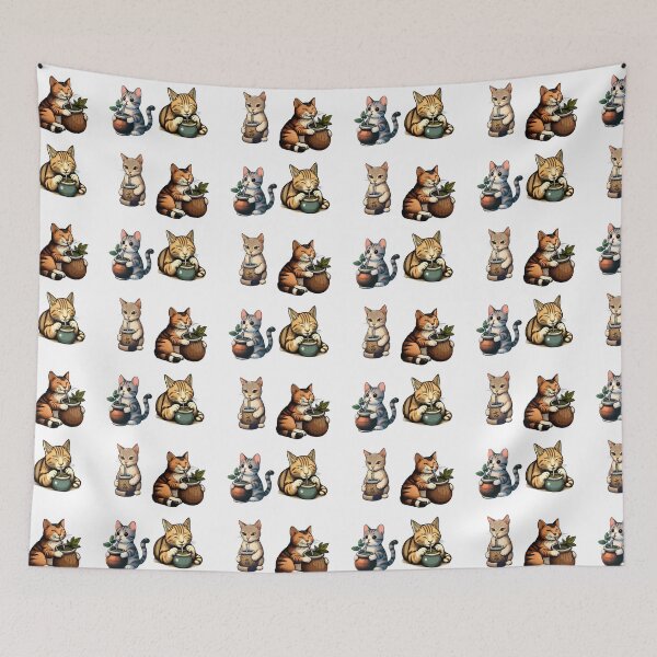 Item preview, Yerba Mate Cats Sheet designed and sold by iroingtonsey.