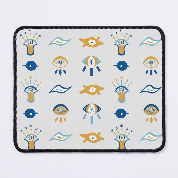 Item preview, Evil Eyes-Mati Pattern 1 - Greek Blue, Gold and White designed and sold by Daniel Bevis Design.