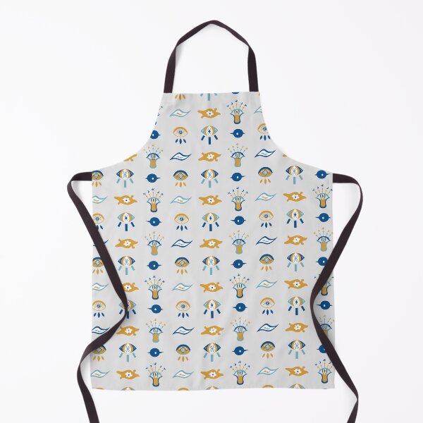 Item preview, Evil Eyes-Mati Pattern 1 - Greek Blue, Gold and White designed and sold by Daniel Bevis Design.